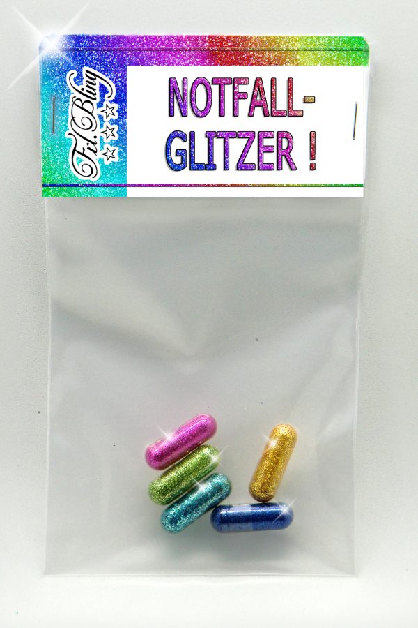 Glitzerpillen NOTFALL-GLITZER - Originelles Geschenk bei Krankheit, zum Trösten, zum Ärgern, Silvester, Adventskalender, oder einfach nur so...?