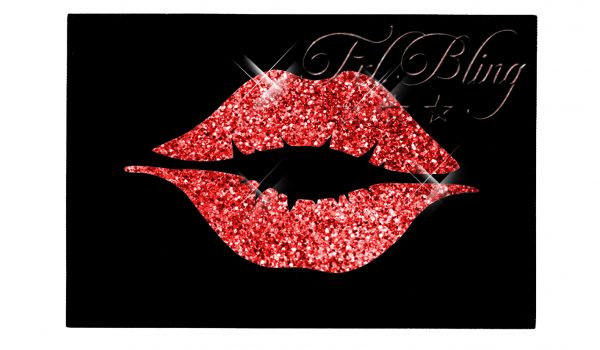 glitzertattoo schablone kussmund