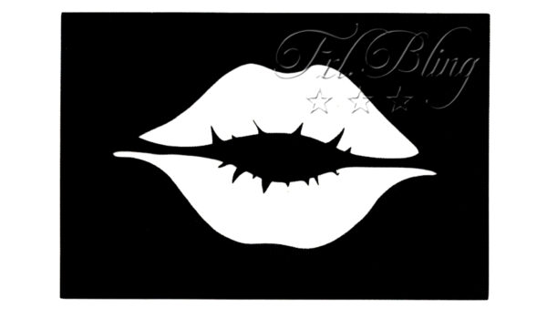 Glitzertattoo schablone kussmund