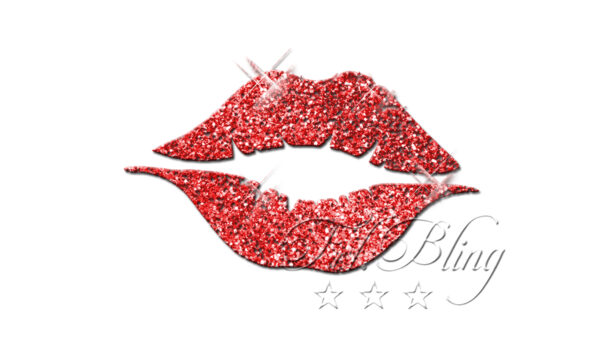 Glitzertattoo schablone kussmund