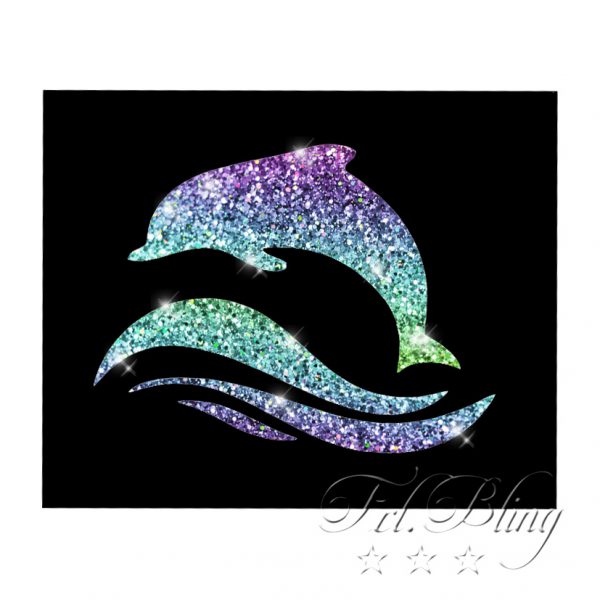 Glitzertattoo Schablonen DELFIN, Wasser, Wal, Hai, Urlaub, Delphin