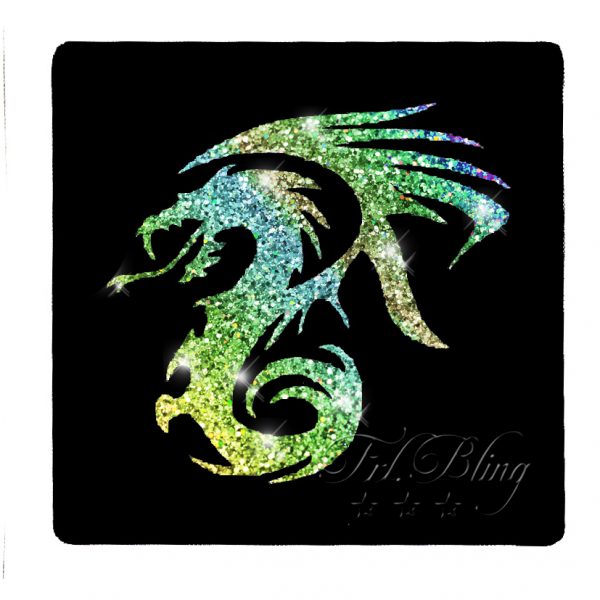 Glitzertattoo Schablonen chinesischer DRACHE