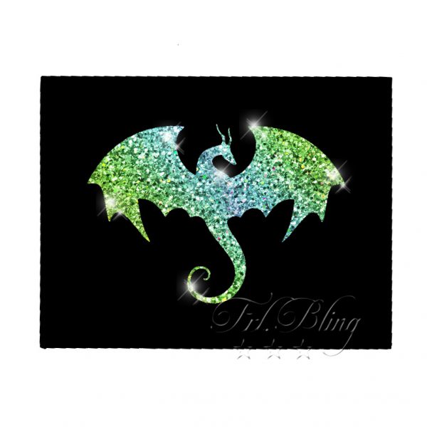 Glitzer-Tattoo Schablonen kleiner Drache