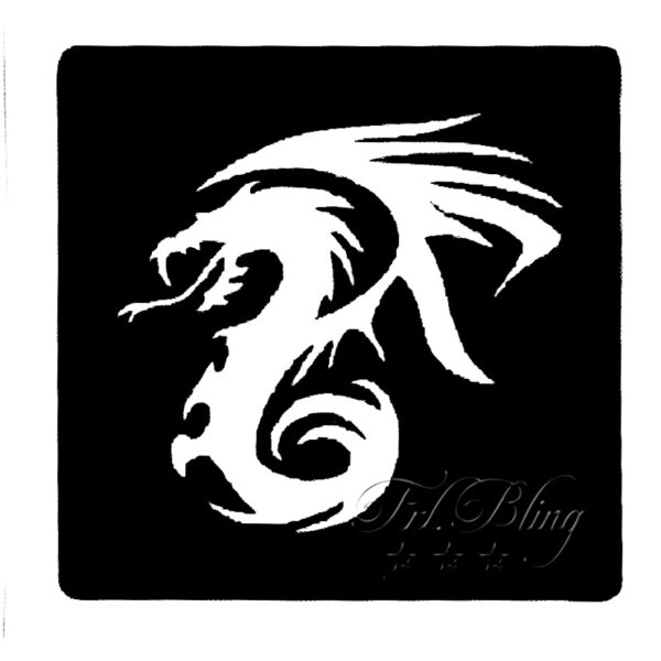 Glitzertattoo Schablonen chinesischer DRACHE