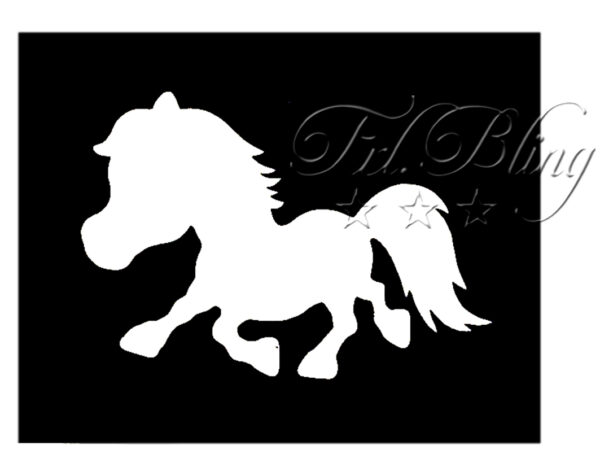 Glitzertattoo Schablonen PONY