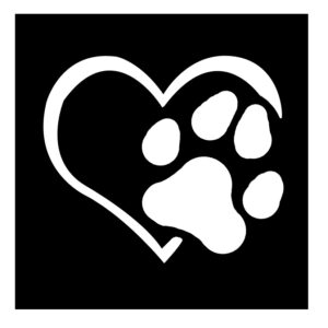 Tatze mit Herz Glitzertattoo