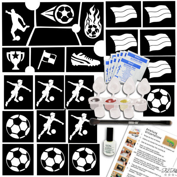 Glitzertattoo Set FUSSBALL