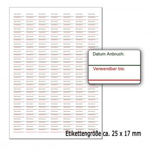Anbruchetiketten - Haltbarkeitetiketten - Datum Anbruch - Verwendbar bis