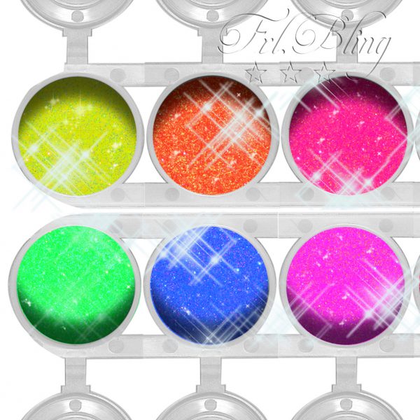 Glitzer Neon, UV, Schwarzlicht Glitzer, UV Party, Kinderschminken, Glitzertattoos neon, leuchtfarben. kosmetischer Glitzer