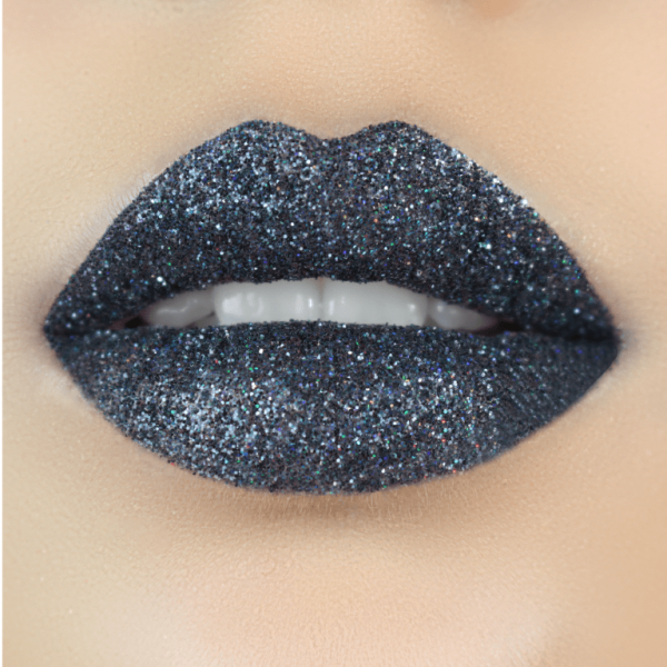 disco kiss, schwarz, Glitter Lips Glitzerlippen wasserfest SILBER Co. - küssen, feiern, trinken, essen - Glitzer bleibt!, .make up, make up silvester, make up festival, make up, extreme, lippen party, fräulein bling,, gothic,