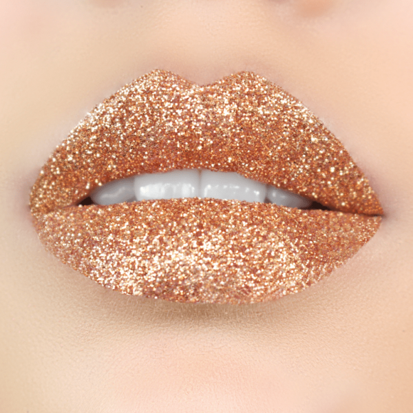 GUILTY-ROSE, Glitter Lips Glitzerlippen wasserfest GOLD, Gold, bronze, rosé, Glitter Lips Glitzerlippen wasserfest SILBER Co. - küssen, feiern, trinken, essen - Glitzer bleibt!, .make up, make up silvester, make up festival, make up, extreme, lippen party, fräulein bling,