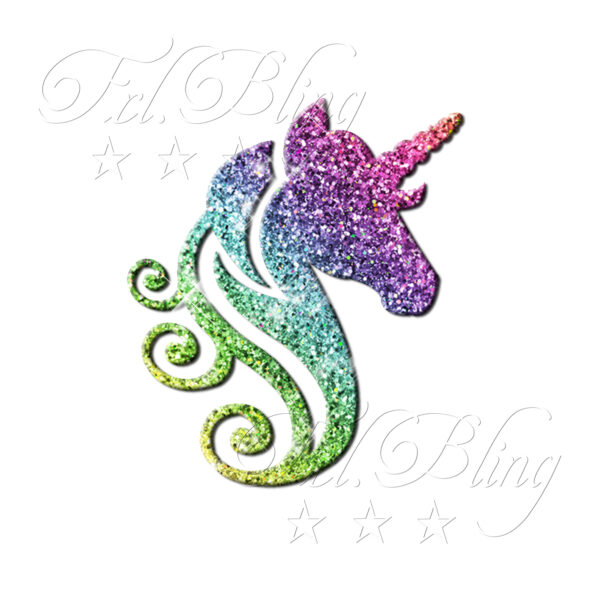 Glitzertattoo Schablonen EINHORN KOPF