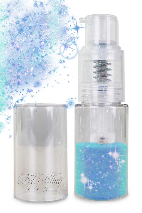 Glitter Puffer MAGIC BLUE, glitzer Spray, Pumpflasche, Zerstäuber, Glitterspray. puffer, magic, einhorn, prinzessin, fräulein bling, feenstaub. sternenstaub, kinderschminken, facepainting, glitzer kosmetisch