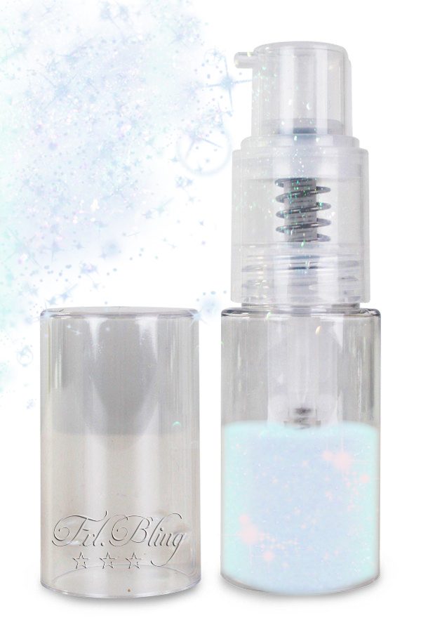 Glitter Puffer MAGIC WHITE, glitzer Spray, Pumpflasche, Zerstäuber, Glitterspray. puffer, magic, einhorn, prinzessin, fräulein bling, feenstaub. sternenstaub, kinderschminken, facepainting, glitzer kosmetisch, glitzer weiß,