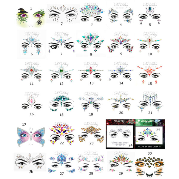 Festival Sticker Gesicht Face Bling