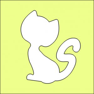 Papierschablone BIO Glitzertattoo KATZE