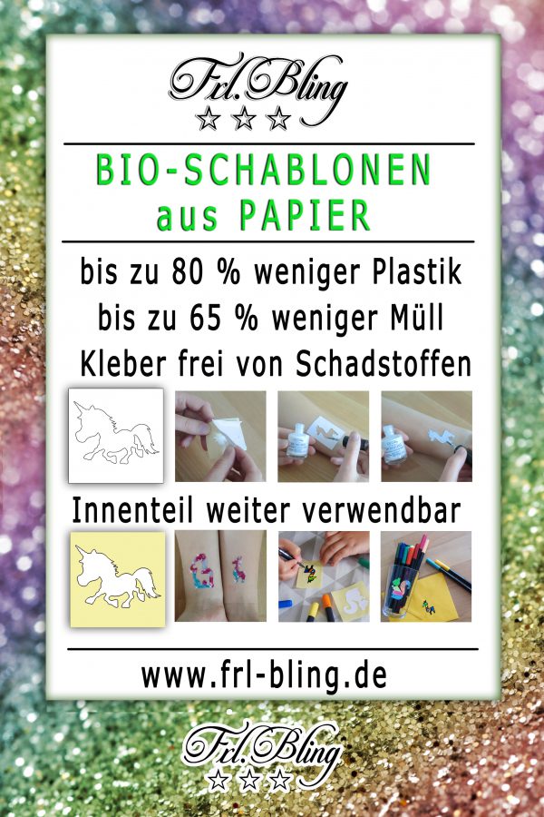 Bio Papier Schablone Glitzertattoo, Papierschablone