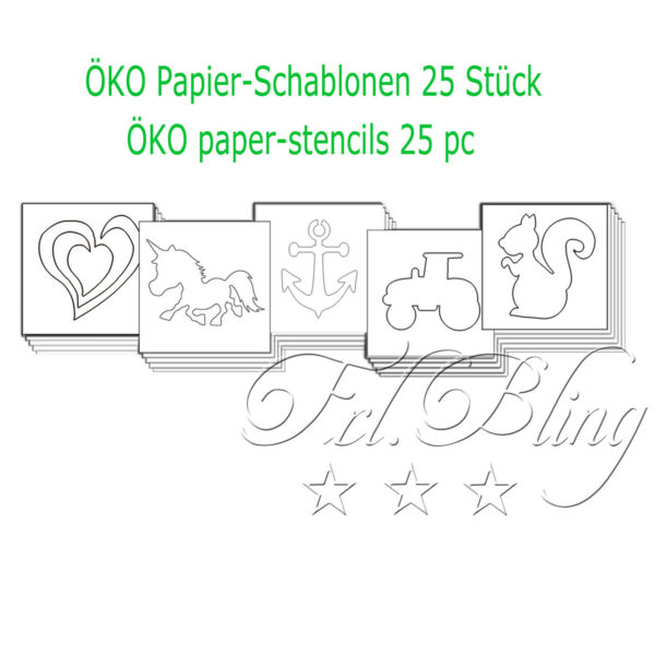 Bio Öko Papier Glitzertattoo Schablonen