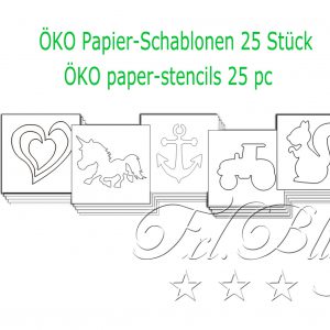 25 St Öko schablonen,Papier schablonen, öko glitzertatoos, umweltfreundlich, paperstencils, tattoo papier