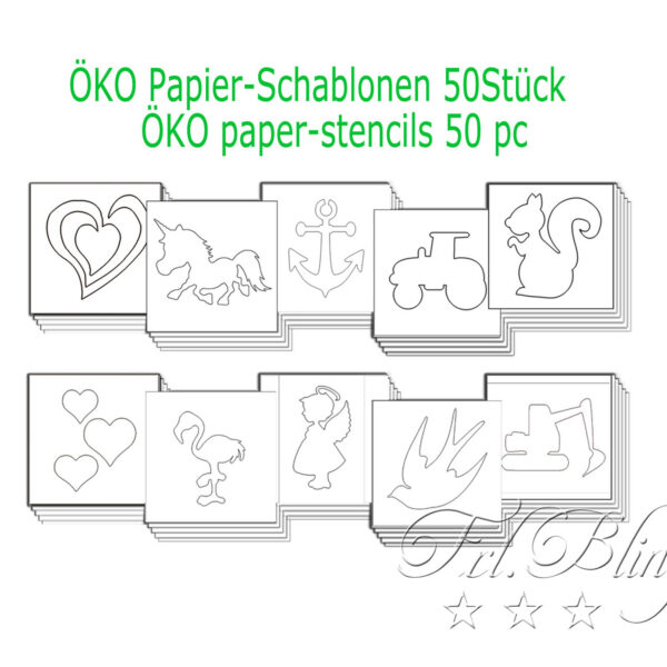 Bio Öko Papier Glitzertattoo Schablonen