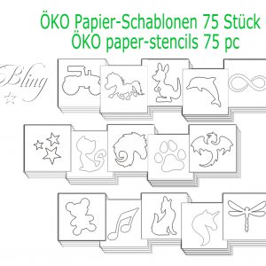 Papierschablonen Öko Schablonen 75, Papier schablonen, öko tattoos, paperstencils, schablonen glitzertattoos , papier, umweltfreundlich,