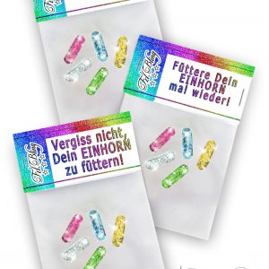 3 x Glitzerpillen EINHORN MIX Set 2