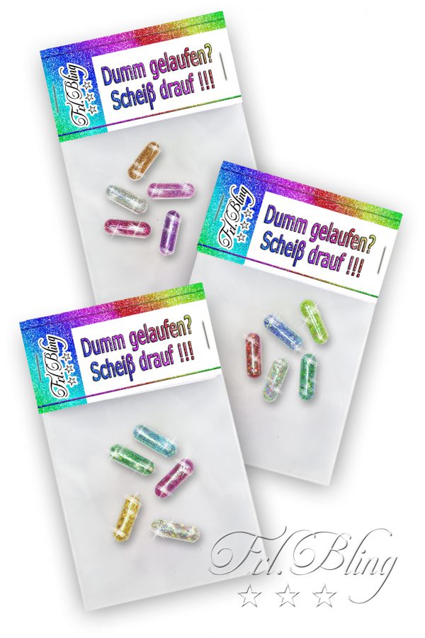 Glitzerpillen DUMM GELAUFEN 3 er SET