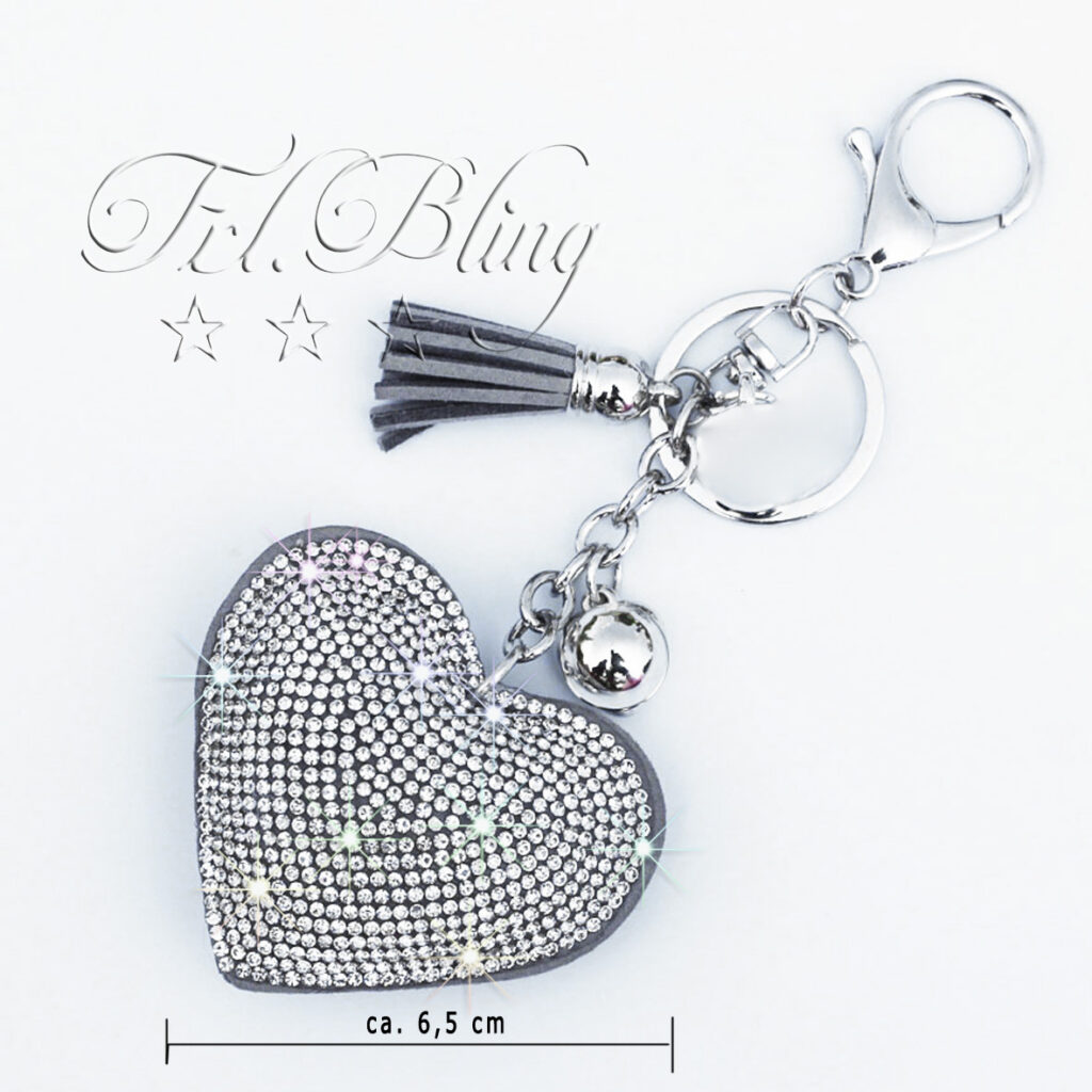 Schlüsselanhänger GLITZER HERZ Frl. Bling Geschenk