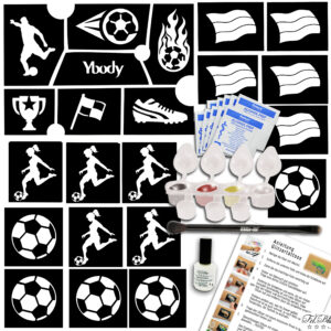 Glitzertattoo set Fussballerin