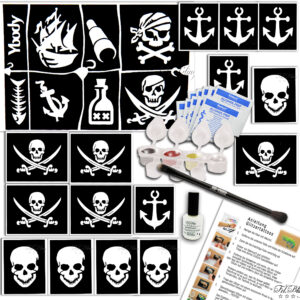 Glitzertattoo set piraten