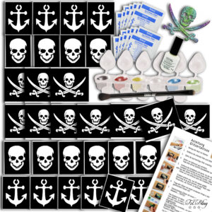 Glitzertattoo set piraten