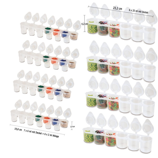 Glitzerbehälter Sortierdosen Minis leer 7 er – Bild 3