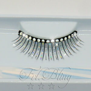 Glitzer WIMPERN Silber holografisch Strass