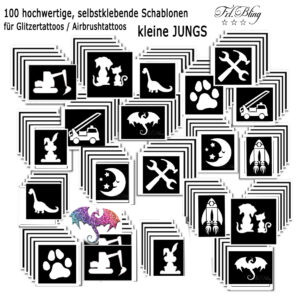 Glitzertattoo Schablonen Set KLEINE JUNGS