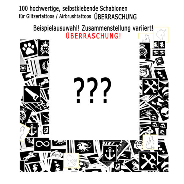 Glitzertattoo Schablonen Set ÜBERRASCHUNG 2. Wahl