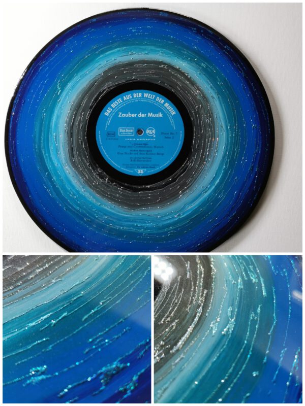 AcrylBlingArt Schallplattenkunst ein wunderschönes Highlight und Geschenk für jede/n Liebhaber/in von Musik und Kunst. Hochwertig mit Epoxidharz veredelt. Geschenk Musik